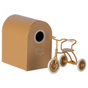 Cyklen leveres i gaveæske der kan bruges som garage til cyklen