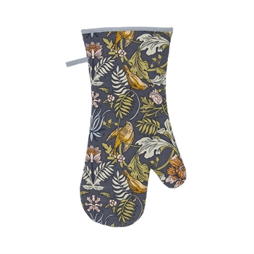Denne smukke grillhandske er både praktisk og elegant i det William Morris inspirerede design i blå nuancer 