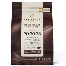 Callebaut - Ekstra Mørk Chokolade, 70,5%. 2,5 kg