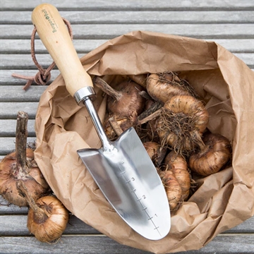 Planteske med dybdemarkeringer er særlig velegnet til plantning af løg