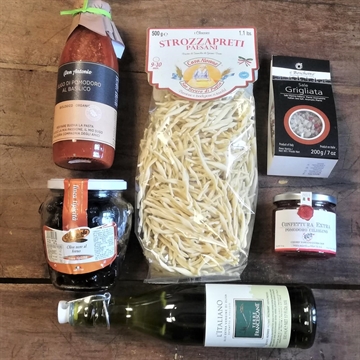 Gavepakke med italienske specialiteter 