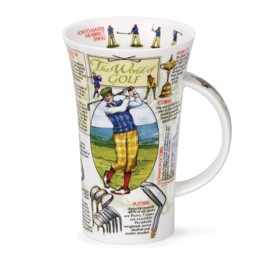 Fine Bone China krus med golfmotiver