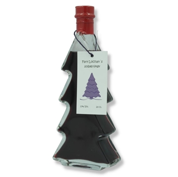 Lækker håndlavet solbærlikør i smuk juletræsflaske.