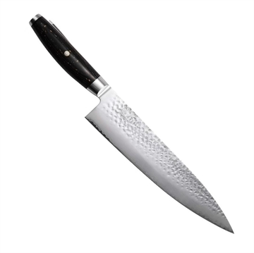 Exceptionelt skarp kokkekniv i rustfrit stål med ergonomisk håndtag