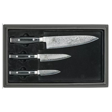 Yaxell gavesæt med kokkekniv, universalkniv samt grøntsagskniv